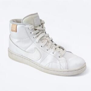 Nike Court Royale 2 Mid Triple White Shoe Women's 9.5 Retro Sport Basketball
